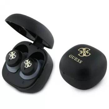 Guess GUTWSJ144ESK auriculares True Wireless Stereo Bluetooth con estuche de carga, negro iridiscente 4G Printed Logo