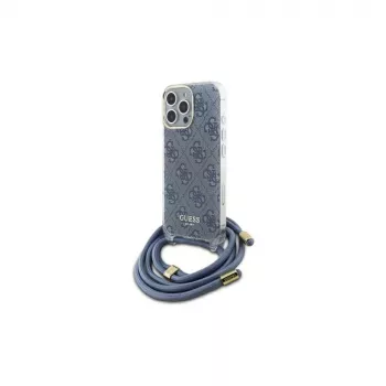 Guess GUHCP16LHC4SEB iPhone 16 Pro 6,3 inch azul funda rígida cordón Crossbody 4G Print