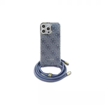 Guess GUHCP16LHC4SEB iPhone 16 Pro 6,3 inch azul funda rígida cordón Crossbody 4G Print