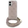 Guess GUHCP16SHC4SEP funda rígida con cordón crossbody 4G Print para iPhone 16 6,1