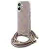 Guess GUHCP16SHC4SEP funda rígida con cordón crossbody 4G Print para iPhone 16 6,1