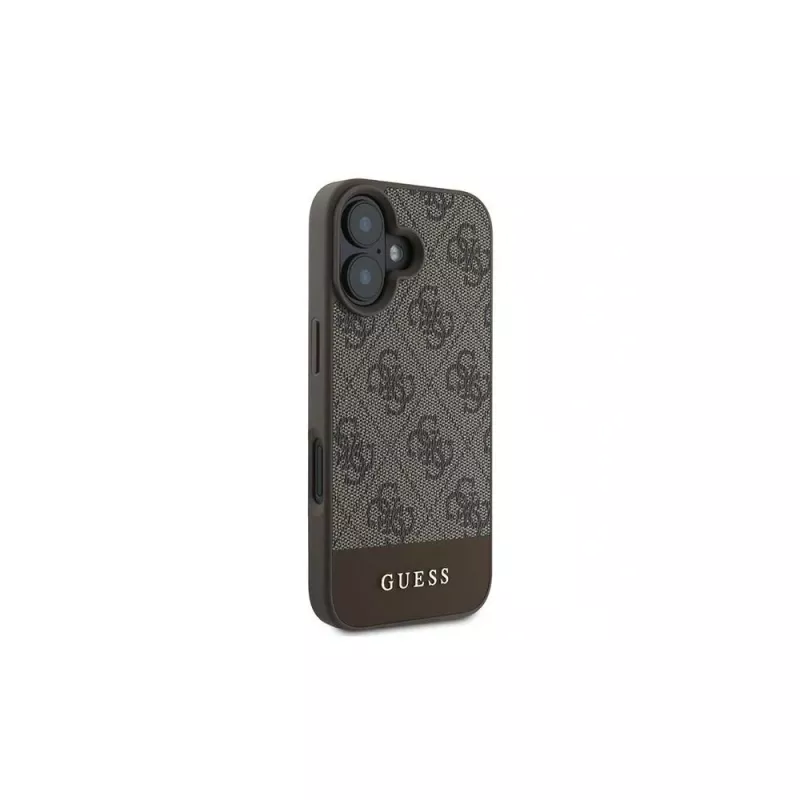 Guess funda 4G Bottom Stripe para iPhone 16 Plus (marrón)