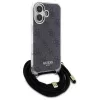 Guess GUHCP16SHC4SEK funda rígida con cordón crossbody 4G Print para iPhone 16 6,1
