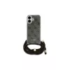 Guess GUHCP16SHC4SEW funda rígida con cordón crossbody 4G Print para iPhone 16 6.1 marrón