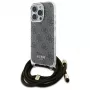 Guess GUHCP16LHC4SEW funda rígida con cordón crossbody 4G Print para iPhone 16 Pro marrón