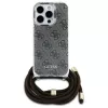 Guess GUHCP16LHC4SEW funda rígida con cordón crossbody 4G Print para iPhone 16 Pro marrón
