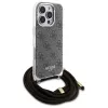 Guess GUHCP16LHC4SEW funda rígida con cordón crossbody 4G Print para iPhone 16 Pro marrón