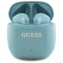 Guess auriculares Bluetooth TWS Printed Classic Logo con estuche de carga (turquesa)