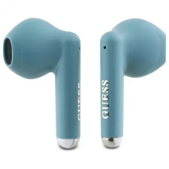 Guess auriculares Bluetooth TWS Printed Classic Logo con estuche de carga (turquesa)