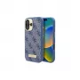 Guess GUHMP16MU4GPRB funda rígida para iPhone 16 Plus 6.7 azul 4G Logo Plate MagSafe