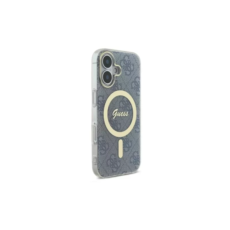 Guess GUHMP16SH4STB funda rígida para iPhone 16 6.1 IML 4G MagSafe azul