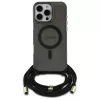 Guess GUHMP16LHCTSGNSK funda rígida Crossbody Cord Script MagSafe para iPhone 16 Pro 6.3 negra