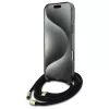 Guess GUHMP16LHCTSGNSK funda rígida Crossbody Cord Script MagSafe para iPhone 16 Pro 6.3 negra