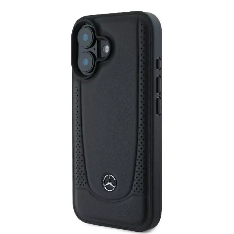 Mercedes-Benz MEHCP16SARMBK funda rígida Leather Urban para iPhone 16 6,1