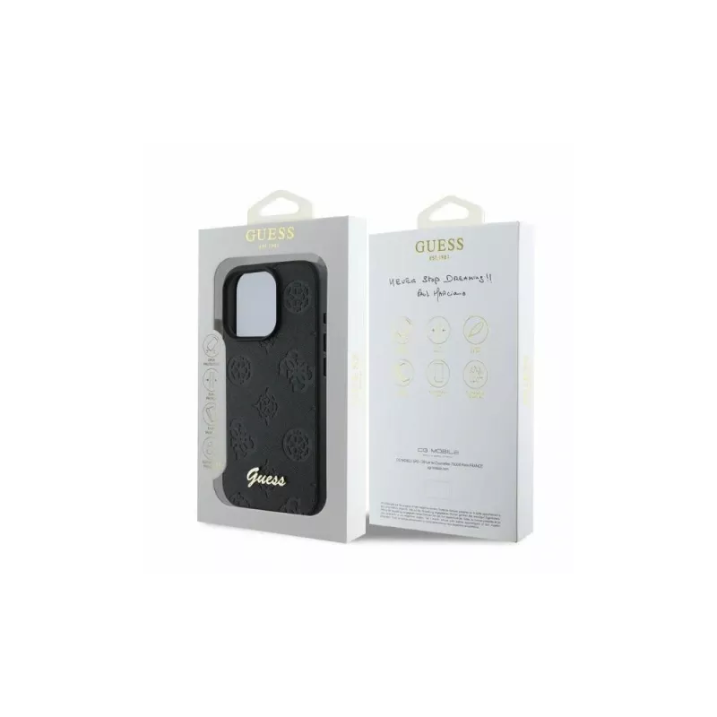 Guess 4G Classic funda para Apple iPhone 16 Pro, negra