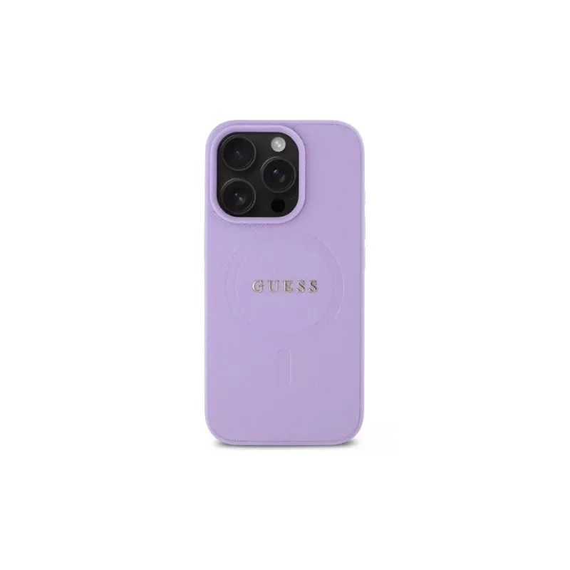 Guess GUHMP16LPSAHMCU funda rígida de piel sintética Saffiano para iPhone 16 Pro 6,3