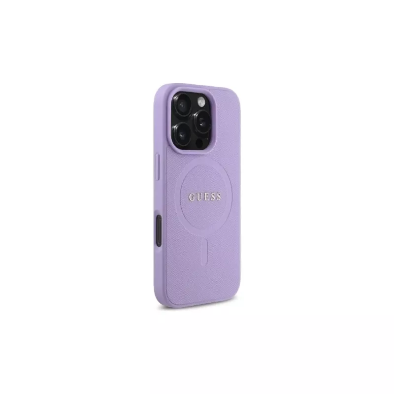 Guess GUHMP16LPSAHMCU funda rígida de piel sintética Saffiano para iPhone 16 Pro 6,3