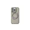 Guess GUHMP16LHFWFCK funda rígida IML Flowers Wreath MagSafe para iPhone 16 Pro negra