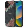 Guess GUHMP16SP4ROPEMCK funda rígida para Apple iPhone 16 6,1 inch negra 4G Flowers Print MagSafe