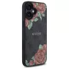 Guess GUHMP16SP4ROPEMCK funda rígida para Apple iPhone 16 6,1 inch negra 4G Flowers Print MagSafe