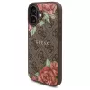 Guess GUHMP16SP4ROPEMCW Funda rígida para Apple iPhone 16 6,1 inch marrón 4G Flowers Print MagSafe
