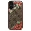 Guess GUHMP16SP4ROPEMCW Funda rígida para Apple iPhone 16 6,1 inch marrón 4G Flowers Print MagSafe