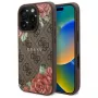 Guess GUHMP16LP4ROPEMCW Funda rígida para iPhone 16 Pro 4G Flowers Print MagSafe marrón