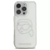 Karl Lagerfeld IML Rhinestones Karl Head Funda trasera para iPhone 16 Pro Max (transparente)