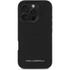KARL LAGERFELD HC Grained PU Card Slot Metal Elongated Funda para iPhone 16 Pro negra