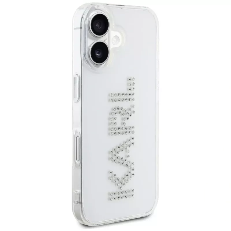 KARL LAGERFELD IML Rhinestones Logo Funda trasera para Apple iPhone 16 - transparente