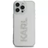 Karl Lagerfeld IML Rhinestones Logo Funda para iPhone 16 Pro, transparente