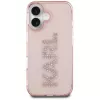 Karl Lagerfeld IML Rhinestones Logo Funda trasera para iPhone 16, rosa