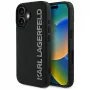 KARL LAGERFELD HC 3D Rubber Elongated Glitter Funda para iPhone 16, negra