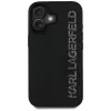 KARL LAGERFELD HC 3D Rubber Elongated Glitter Funda para iPhone 16, negra