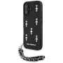 Karl Lagerfeld Saffiano Crystals with Chain funda para iPhone 16 negro
