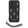 Karl Lagerfeld Saffiano Crystals with Chain funda para iPhone 16 negro