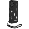 Karl Lagerfeld Saffiano Crystals with Chain funda para iPhone 16 negro
