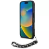 Karl Lagerfeld Saffiano Crystals with Chain funda para iPhone 16 negro