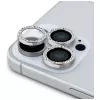Guess BP Rhinestone Set 2 en 1 de protector de pantalla y lente de cámara para Apple iPhone 16 Pro Max - plata