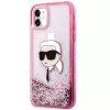 Karl Lagerfeld KLHCN61LNKHCP Funda rígida para iPhone 11/XR, rosa, Glitter Karl Head
