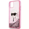 Karl Lagerfeld KLHCN61LNKHCP Funda rígida para iPhone 11/XR, rosa, Glitter Karl Head