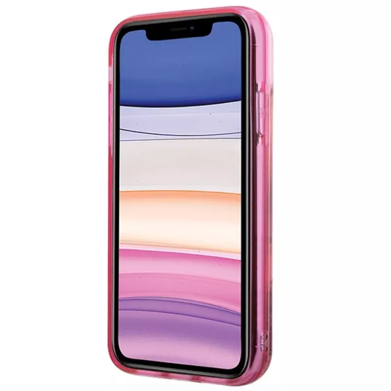 Karl Lagerfeld KLHCN61LNKHCP Funda rígida para iPhone 11/XR, rosa, Glitter Karl Head