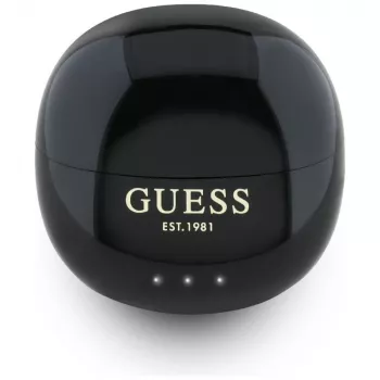 Guess Auriculares TWS Glossy Effect EggShape Printed Classic Logo negros