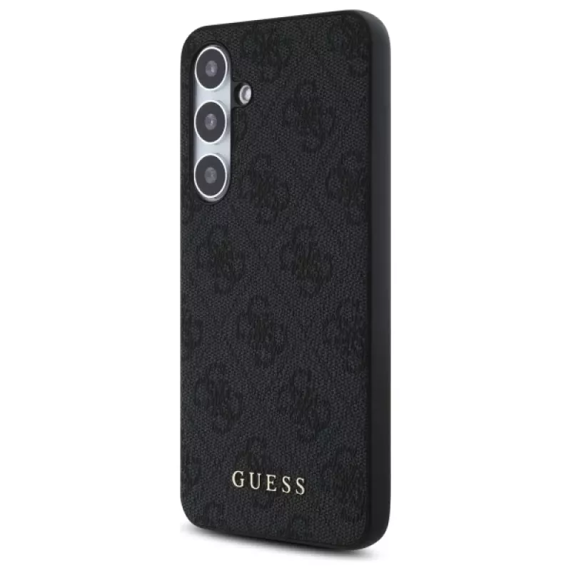 Guess Funda trasera 4G Metal Gold Logo para Samsung Galaxy S24 FE - gris