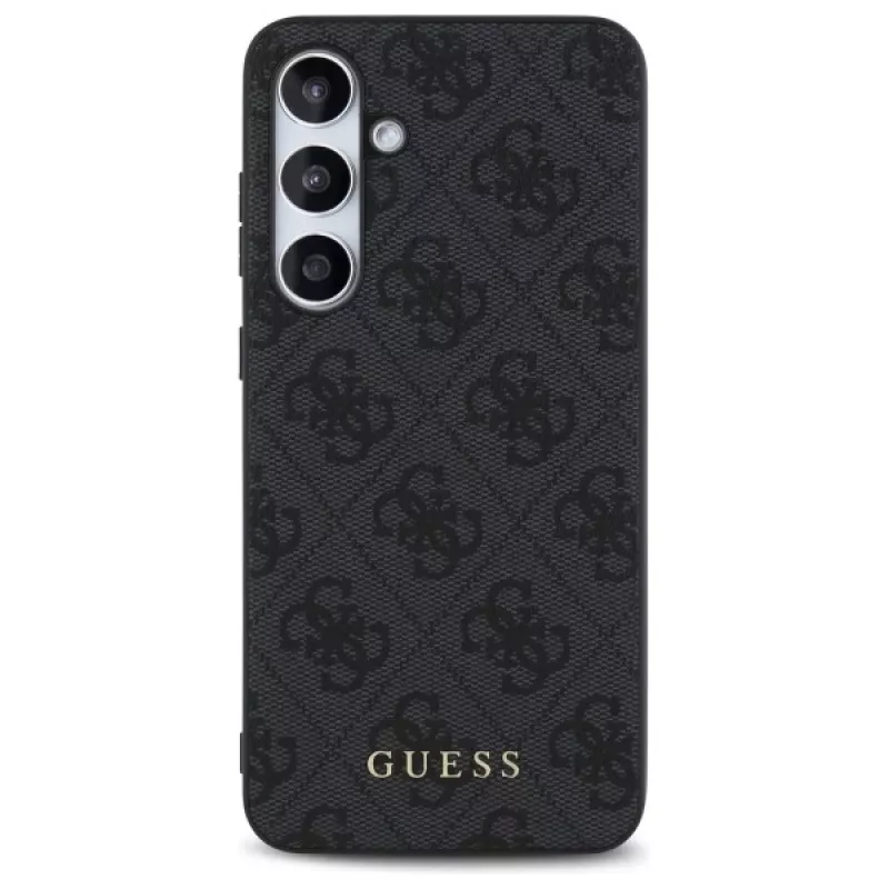 Guess Funda trasera 4G Metal Gold Logo para Samsung Galaxy S24 FE - gris