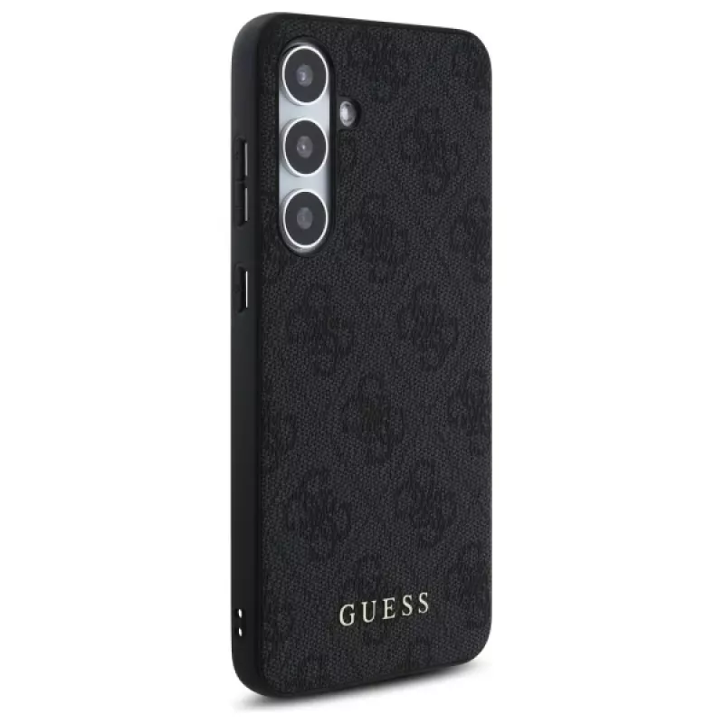 Guess Funda trasera 4G Metal Gold Logo para Samsung Galaxy S24 FE - gris