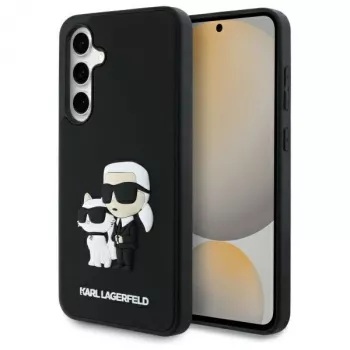 Karl Lagerfeld KLHCS24FE3DRKCNK S24 FE S721 funda rígida negra/negra 3D Rubber Karl&Choupette