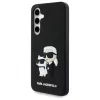 Karl Lagerfeld KLHCS24FE3DRKCNK S24 FE S721 funda rígida negra/negra 3D Rubber Karl&Choupette