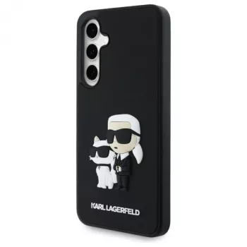 Karl Lagerfeld KLHCS24FE3DRKCNK S24 FE S721 funda rígida negra/negra 3D Rubber Karl&Choupette