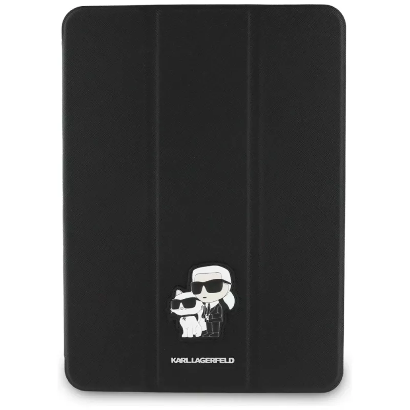 Karl Lagerfeld KLFC11PM24SAKCK Funda tipo libro magnética negra Saffiano Karl & Choupette para iPad Pro 11 M4 2024 / M5 2025